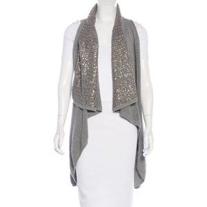 ALICE + OLIVIA Embellished Open Knit Vest XS